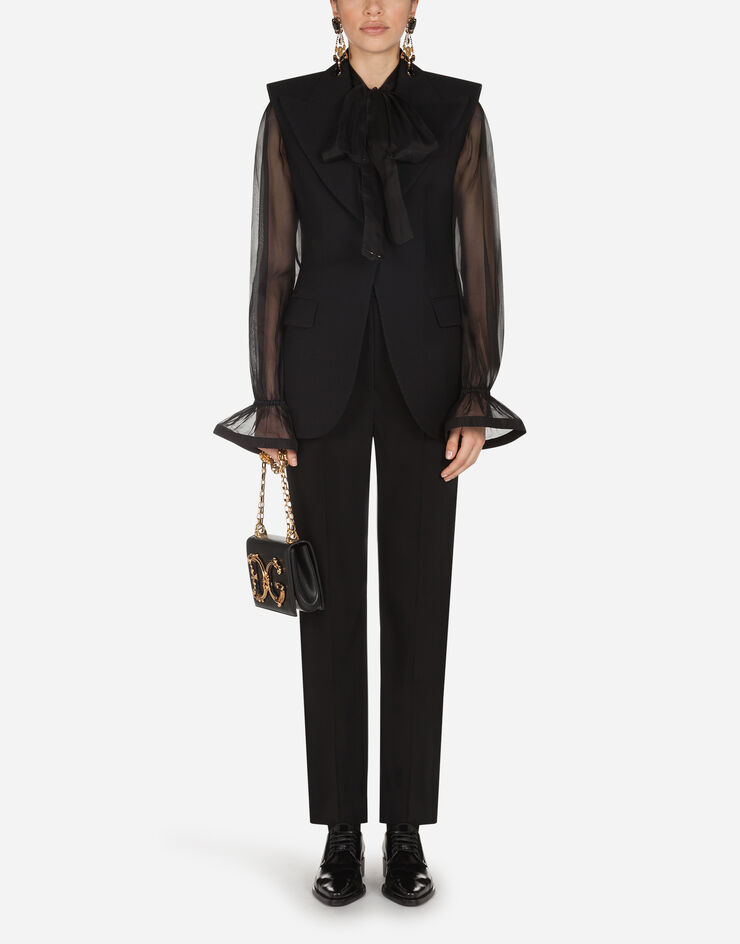 Dolce & Gabbana Single-breasted gilet jacket in technical gabardine fabric NERO F29EOTFUCEG