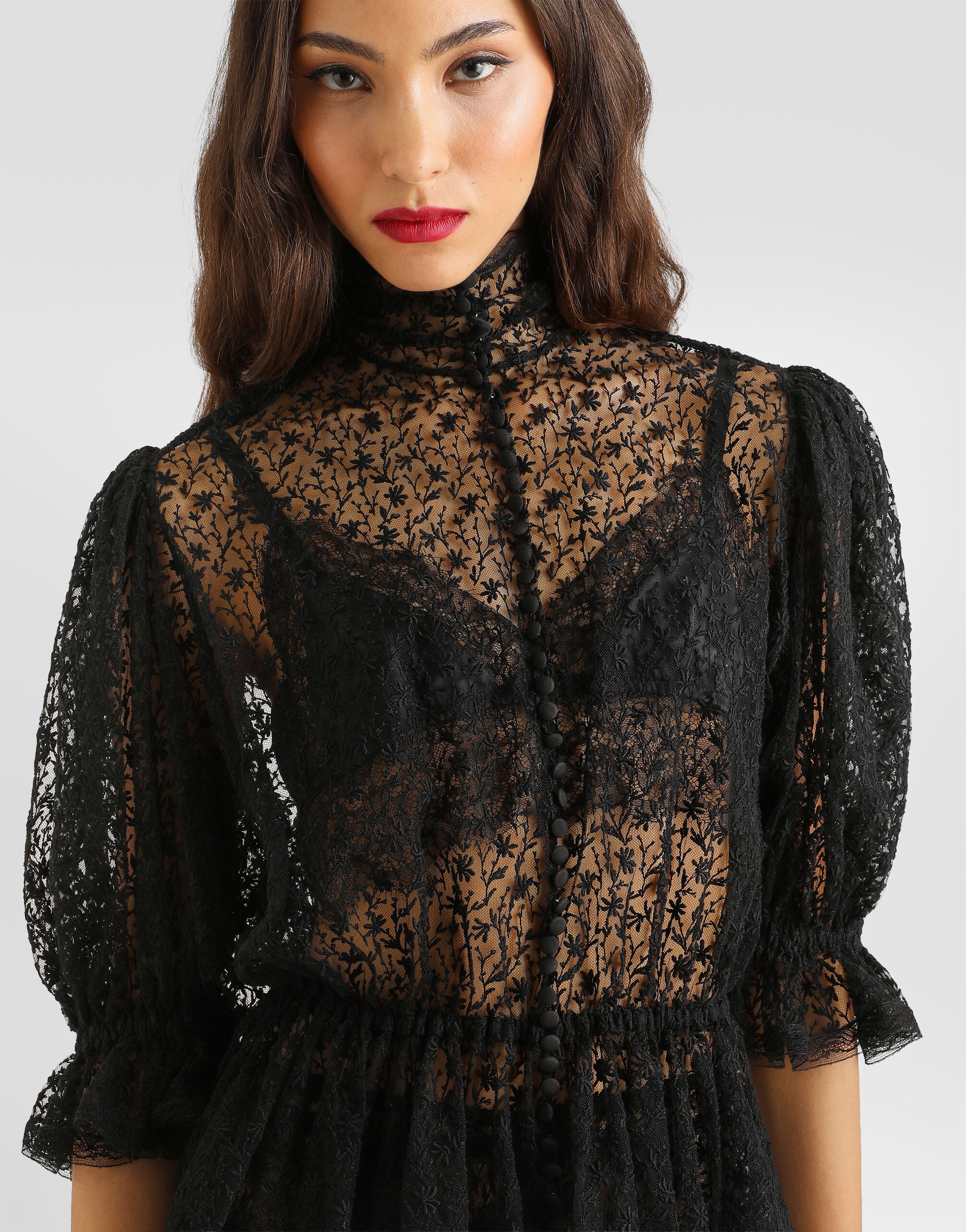 maison de Dolce. tutu tops ブラック Tulle top with embroidery in Black for Women | Dolce&Gabbana® US