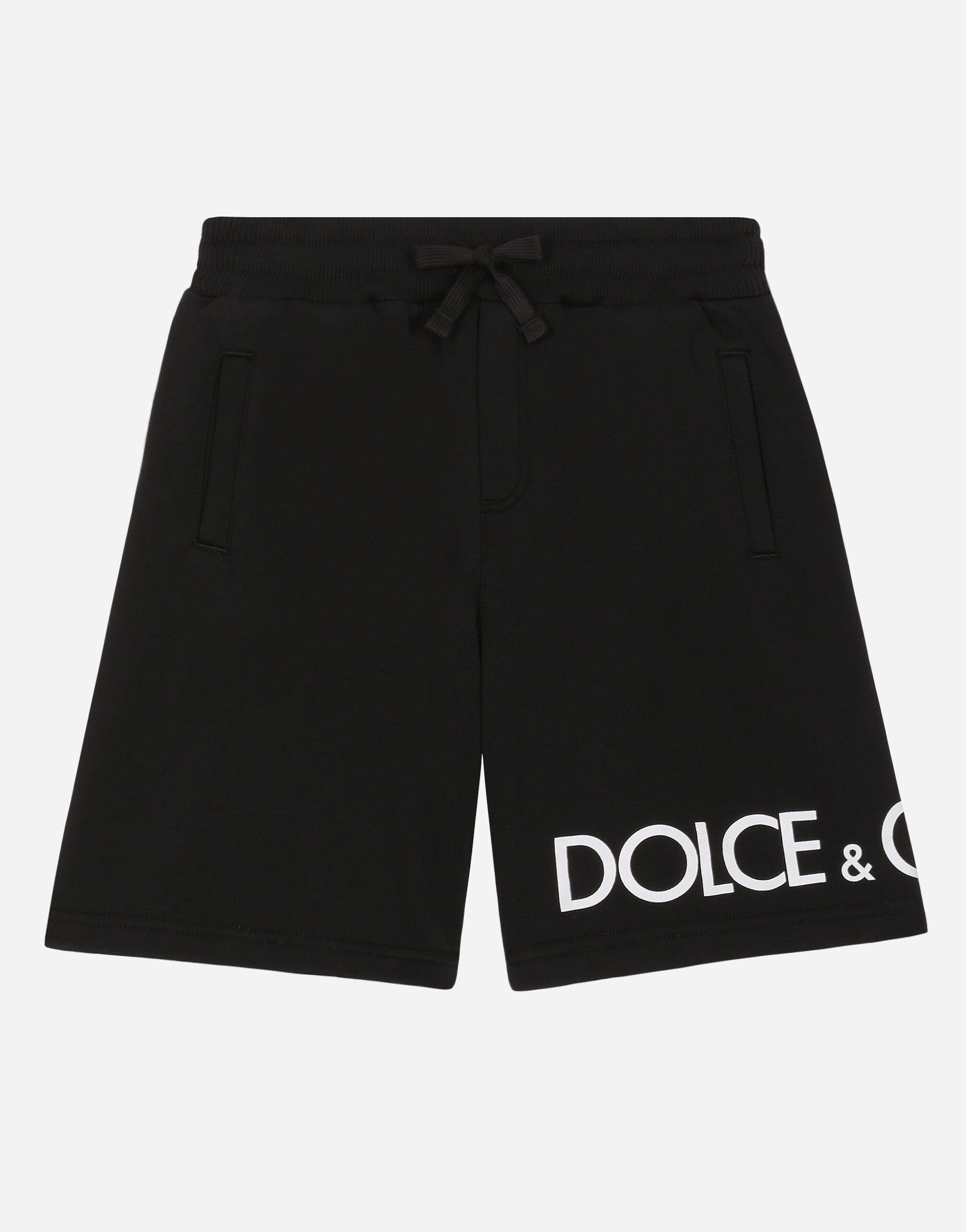 【関税＆送料込み】Dolce & Gabbana Shorts Clothing Jersey jogging shorts with logo print in Black for Boys