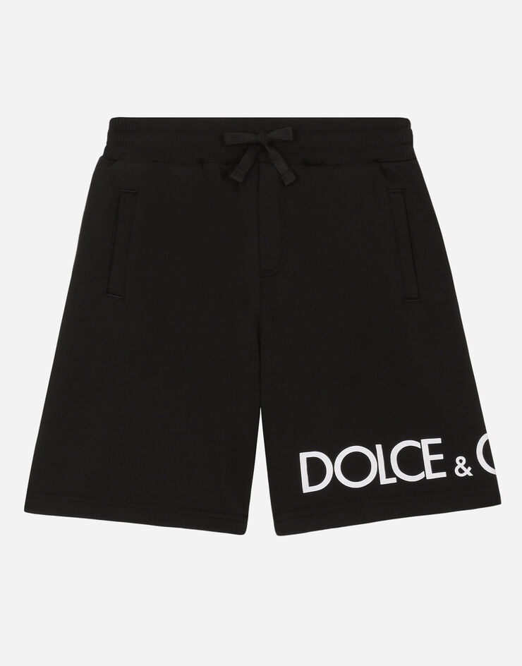 Dolce & Gabbana Jogging-Bermudas aus Jersey mit Logoprint Schwarz L4JQP2G7IXP