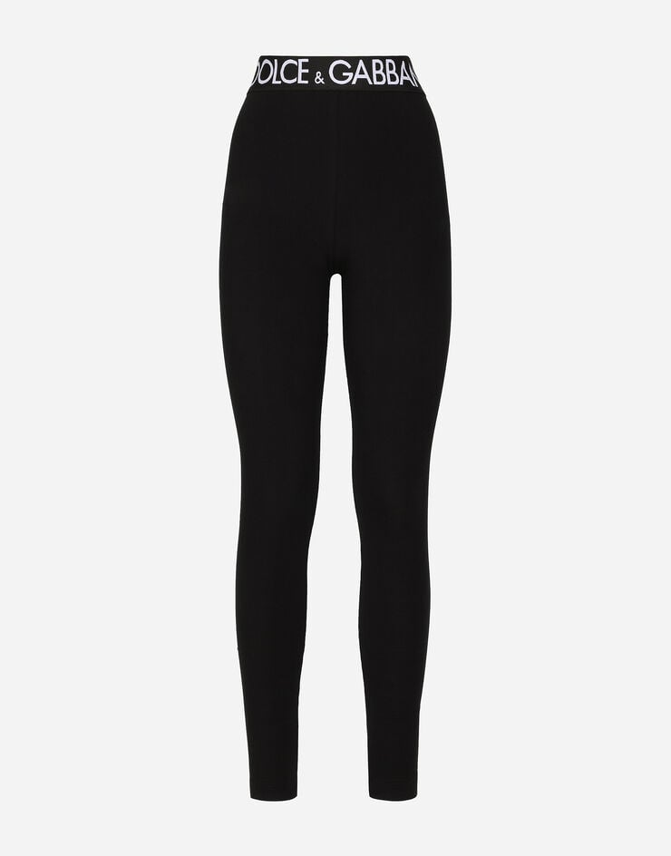 Dolce & Gabbana Leggings de punto con logotipo en cintura elástica Negro FTB5TTFUGFJ