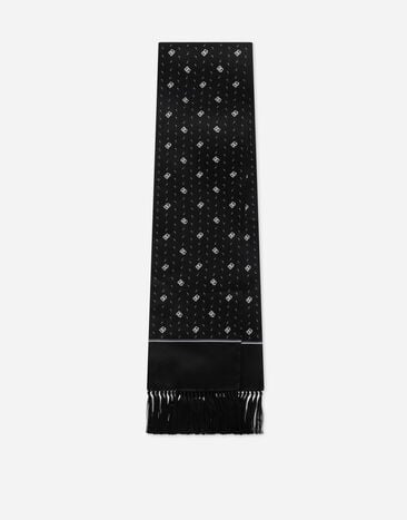 Dolce & Gabbana Bufanda de seda estampada con logotipos DG Print GQ260EHI1Q3