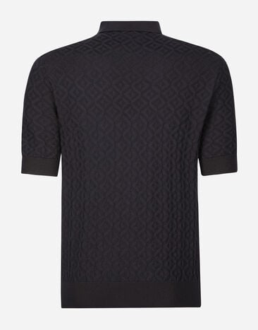 Dolce & Gabbana Short-sleeved silk polo-shirt Blue GXZ15TJASU4