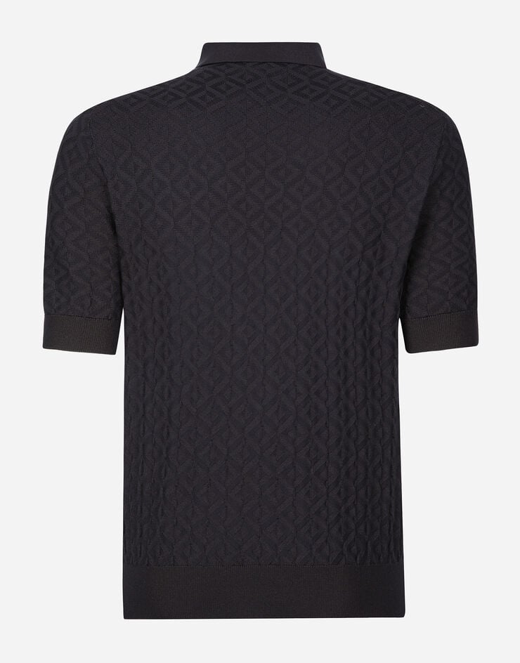 Dolce & Gabbana 真丝短袖 Polo 衫 蓝 GXZ15TJASU4