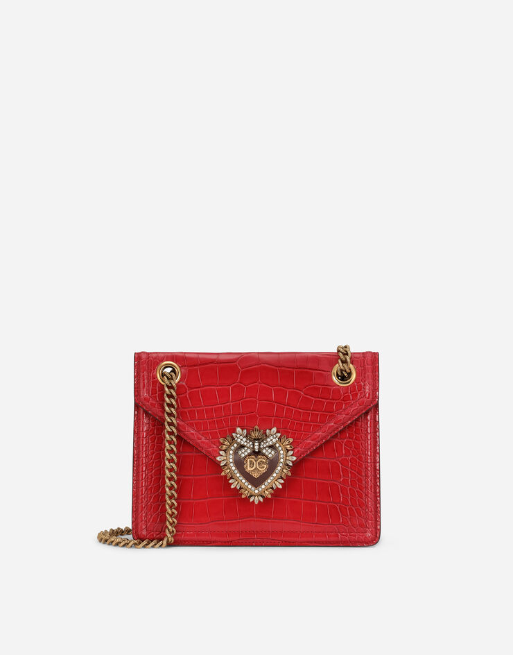 Dolce & Gabbana Tasche Devotion mittelgroß aus Krokodilleder ROT BB6641A2R08