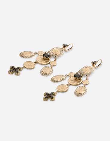 Dolce & Gabbana Sicily earrings in 18-karat yellow gold and black sapphires Gold WEDS9GW0001