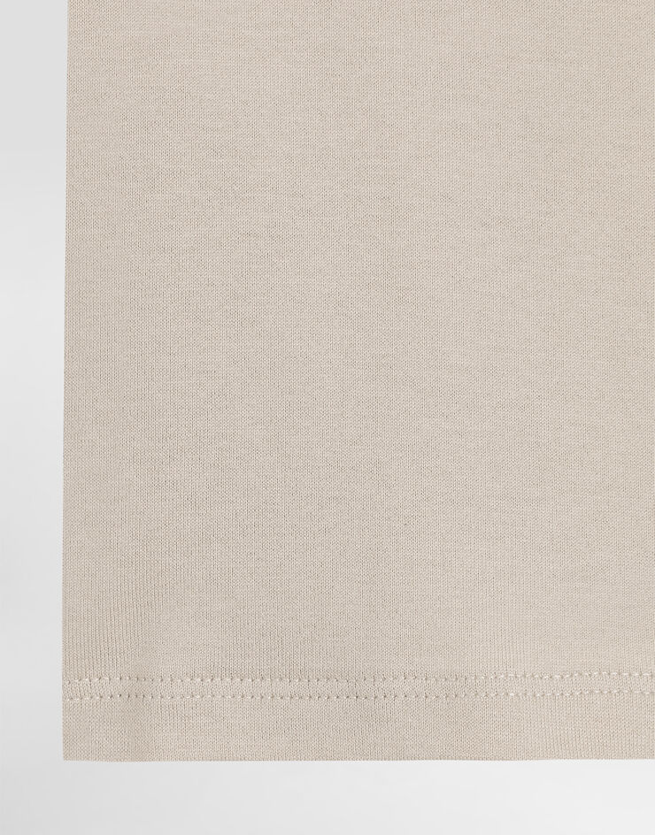 Dolce & Gabbana DGロゴエンブロイダリー ジャージー Tシャツ  Beige L1JTIPG7O9B