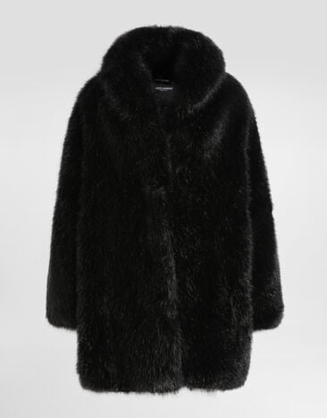 Dolce & Gabbana Fur-effect coat Black F0W0NFFUSZ9
