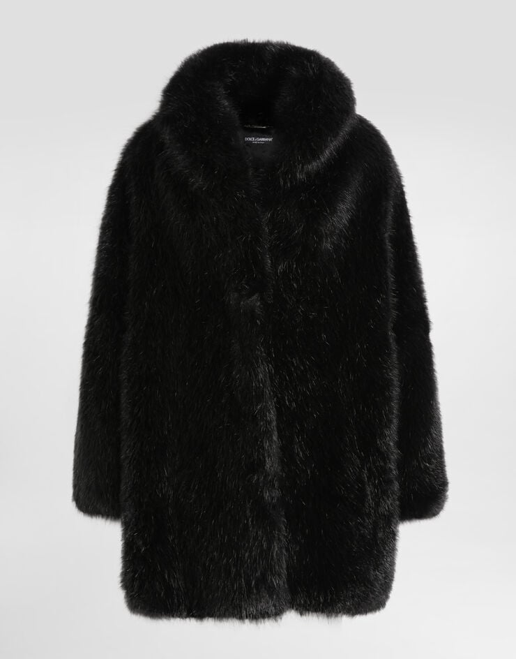 Dolce & Gabbana Fur-effect coat Black F0W0NFFUSZ9