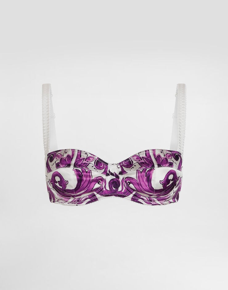 Dolce & Gabbana Majolica-print satin stretch bra Multicolor O1A12TON08K