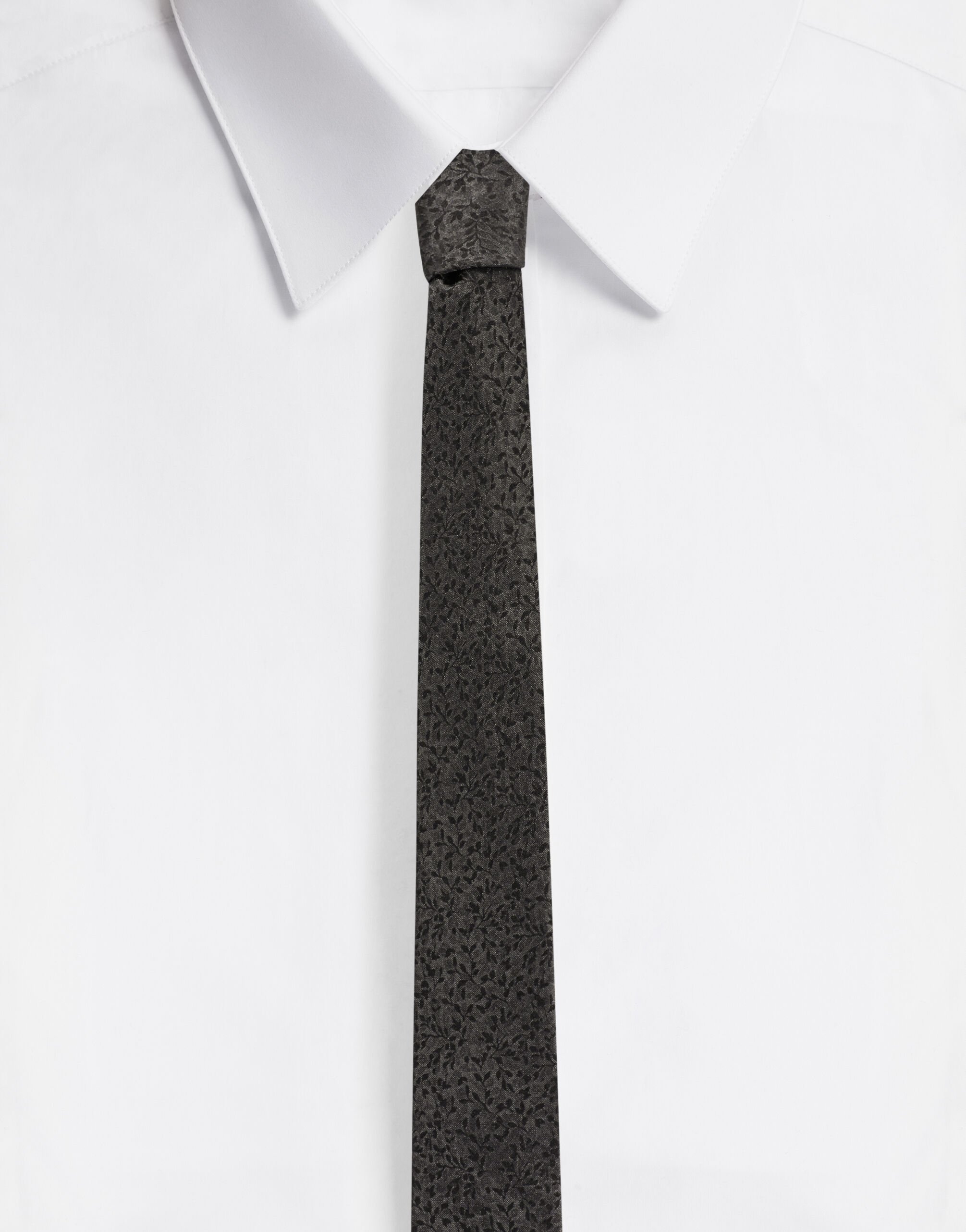 Dolce & Gabbana 6 cm blade tie in jacquard silk Grey GR210EFURIX