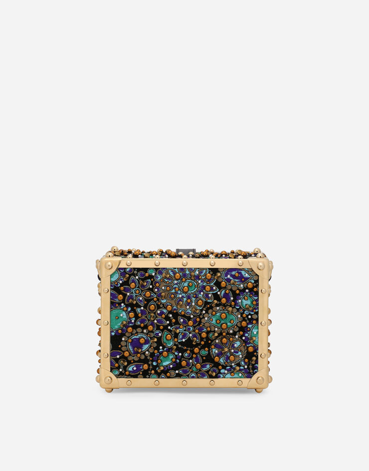 Dolce & Gabbana Jacquard Dolce Box bag with embroidery Multicolor BB7165AY583