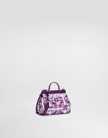Dolce & Gabbana Majolica-print Sicily handbag in polished calfskin Multicolor EB0003AQ975