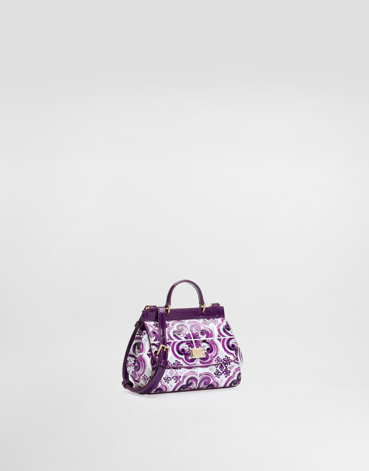 Dolce & Gabbana Majolica-print Sicily handbag in polished calfskin Multicolor EB0003AQ975