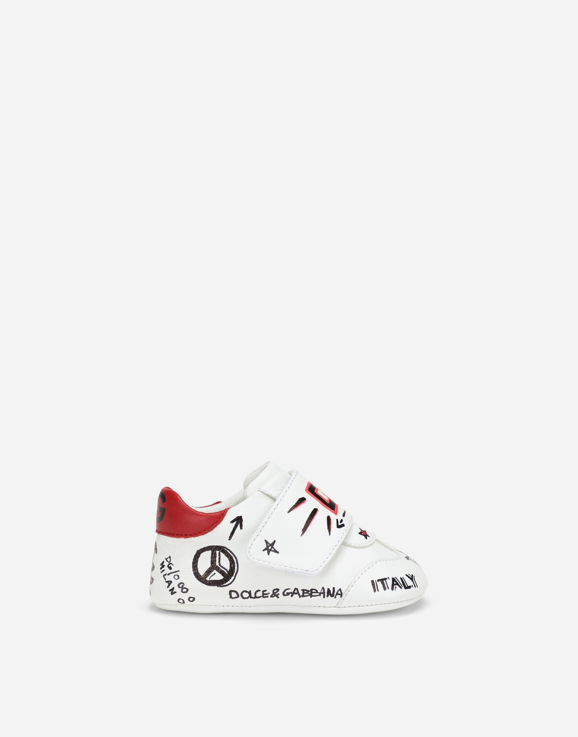 Dolce & Gabbana Sneaker in nappa stampa graffiti DG logo Nero DK0117AC516