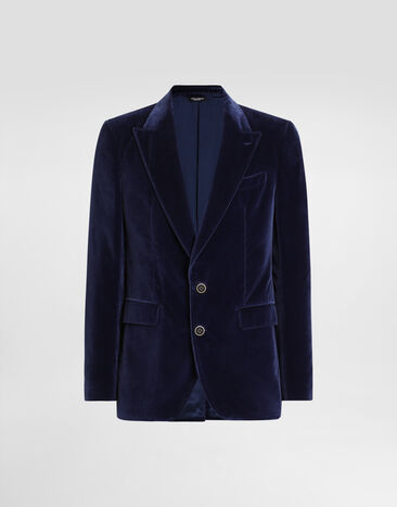Dolce & Gabbana Velvet single-breasted jacket Black G2QS7TFU4MC