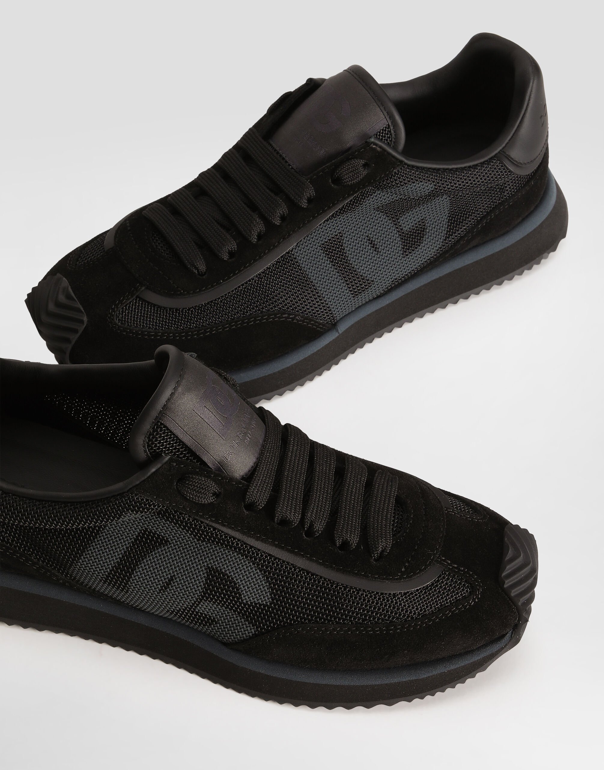 Mixed-material DG CUSHION sneakers in Black for Men