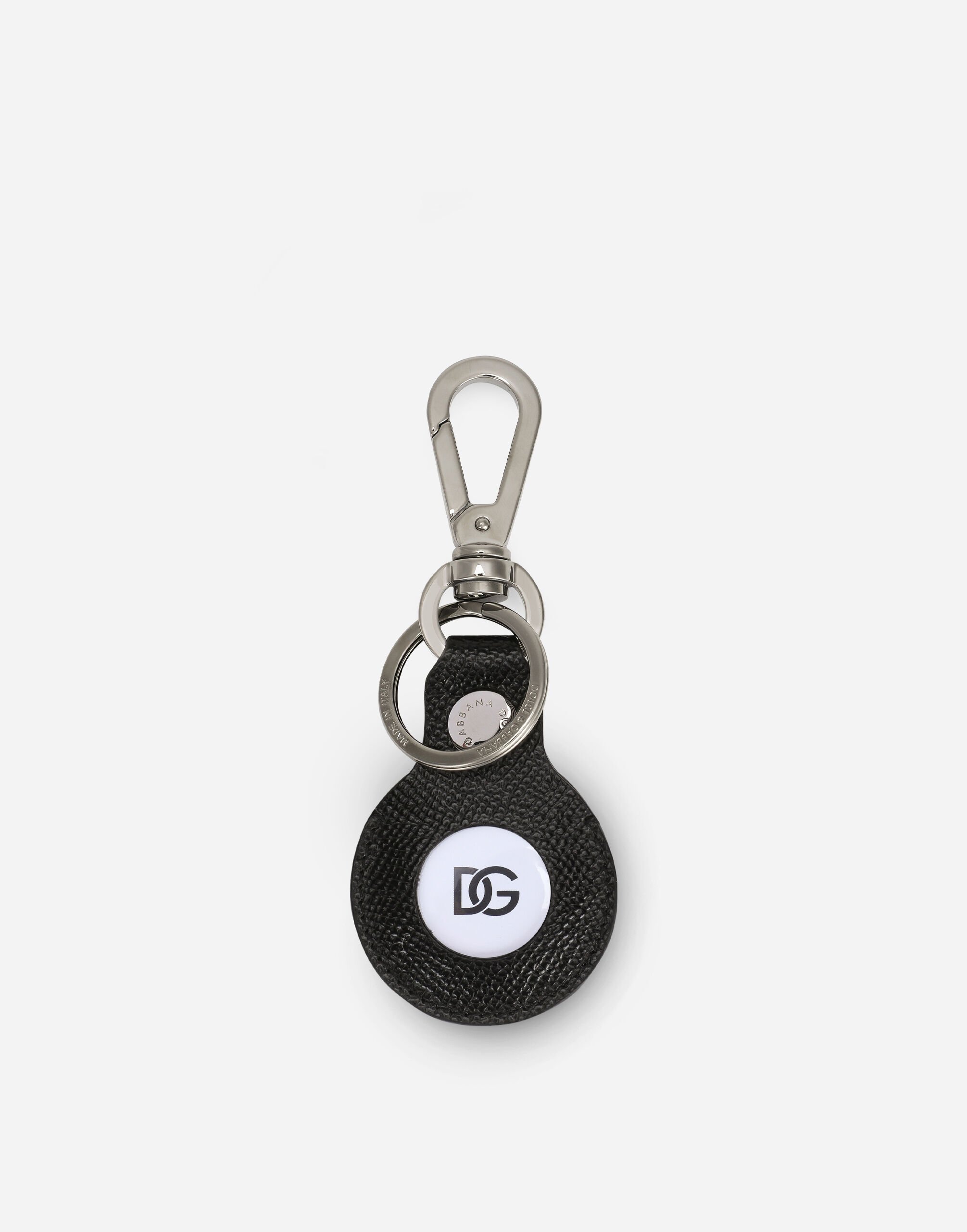 Dolce & Gabbana Dauphine calfskin air tag keychain Black BP0330AG219