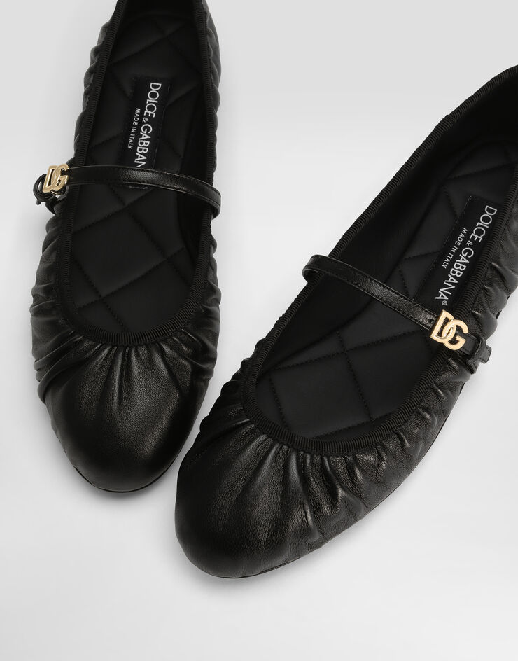 Dolce & Gabbana Ballerina aus Nappaleder Schwarz CB0257AD137