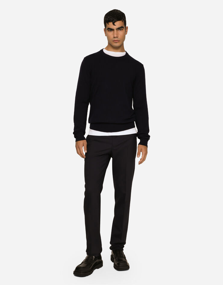 Dolce & Gabbana Pull ras de cou en cachemire Bleu GX487TJAWLZ