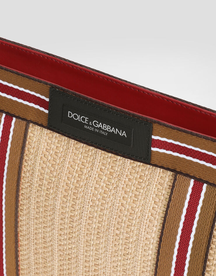 Dolce & Gabbana Essenza toiletry bag in raffia Multicolor BP3858A0859