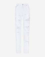 Dolce & Gabbana Boyfriend jeans with rips Black F26X6FGDBMX