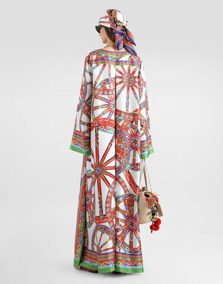 Dolce & Gabbana Carretto-print twill kaftan dress Dolce & Gabbana Carretto-print twill kaftan dress Multicolor F6YD7TGDDTI