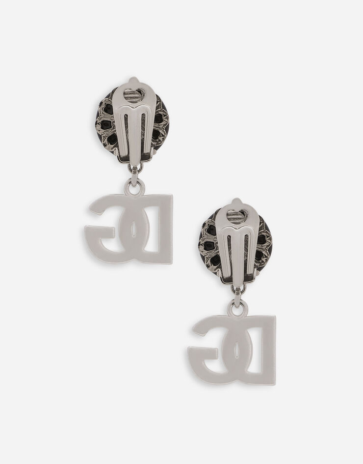 Dolce & Gabbana Earrings with DG logo and ball details Schwarz WEO6Z3W1111