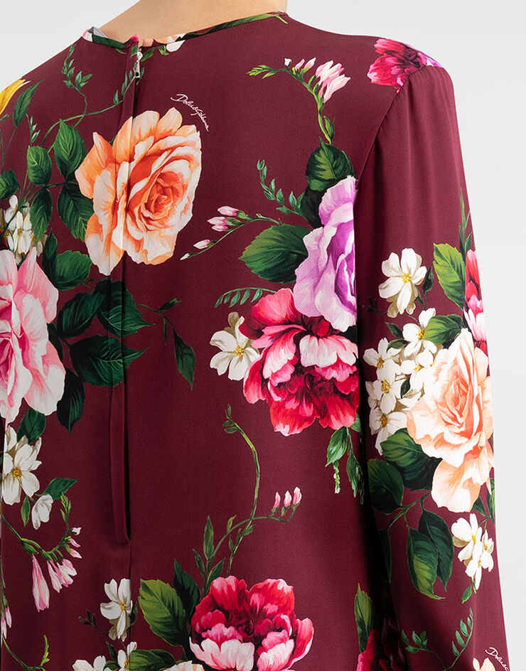 Dolce & Gabbana Rose-print charmeuse top Multicolor I7S39WFSA77