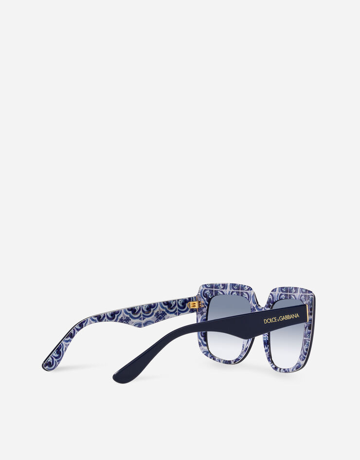 Dolce & Gabbana Sonnenbrille New Print Blau auf Majolika VG4414VP419