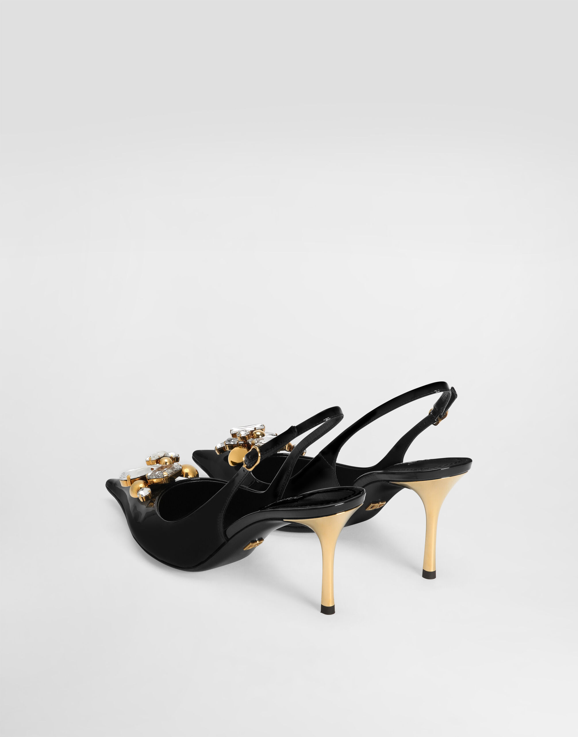 Patent leather slingback with embellishment in Multicolor for