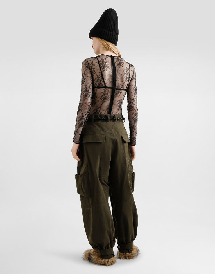 Dolce & Gabbana Waxed faille cargo pants Brown FTDF3THUMS8
