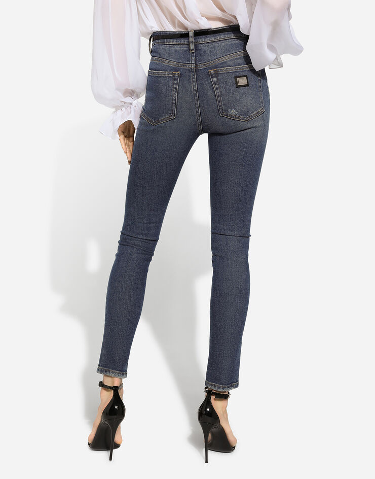 Dolce & Gabbana Vaqueros skinny Audrey en denim de algodón Multicolor FTC67DG8LX4