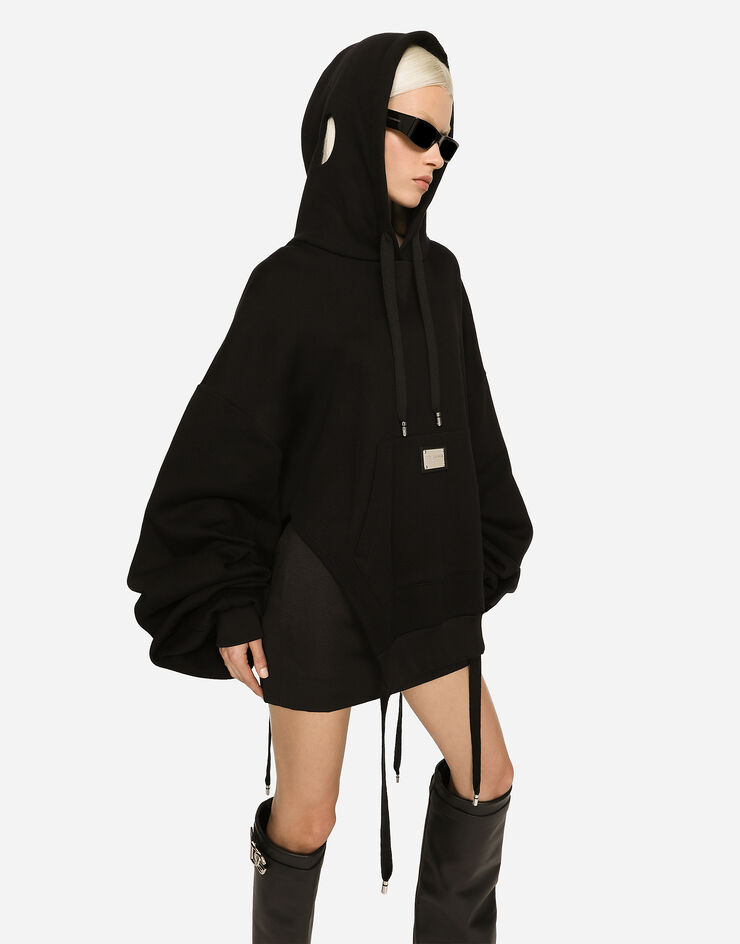 Dolce&Gabbana Jersey hoodie with Dolce&Gabbana tag Black F9P56THU7HV