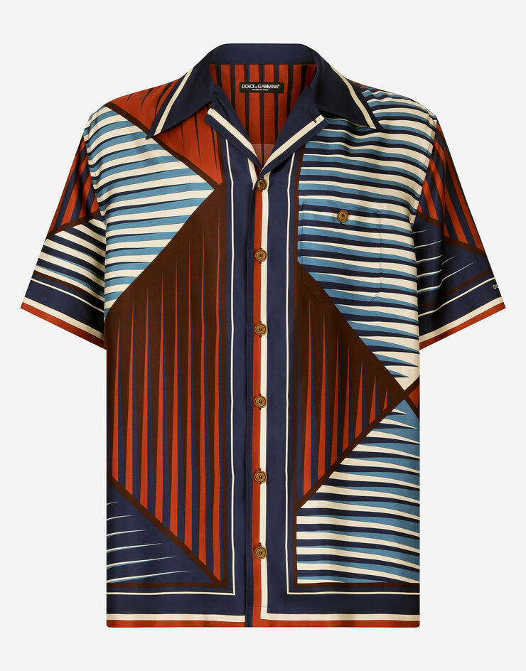 Dolce & Gabbana Рубашка Hawaii из шелка с принтом Отпечатки G5JH9THI1Q6