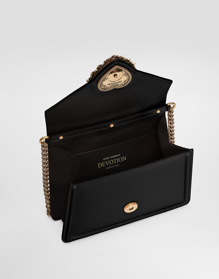 Dolce & Gabbana DEVOTION 小号光面小牛皮手袋 黑 BB6711AV893