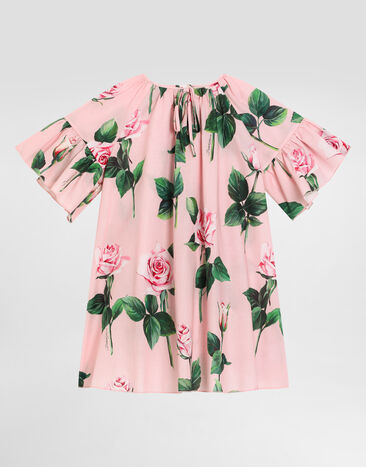 Dolce & Gabbana Rose-print poplin dress Print L54DE0FI5KS