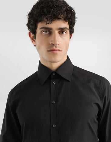 Dolce & Gabbana Camisa Martini de algodón Supima Negro G5MM4TFU5T9