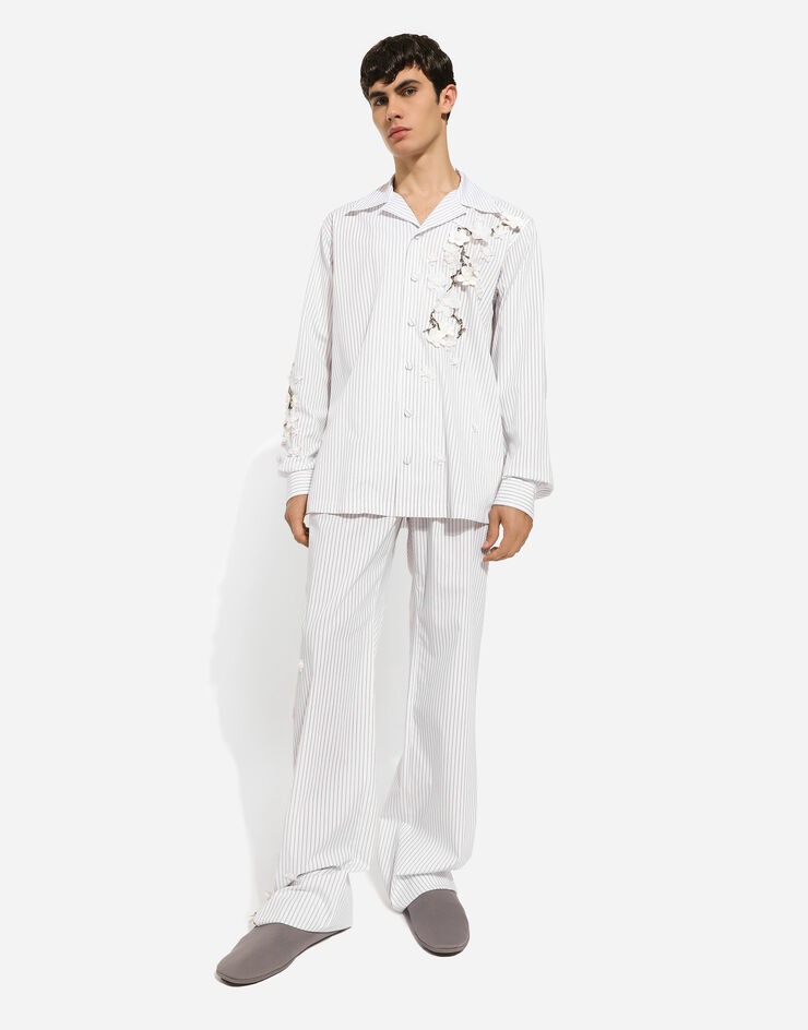 Dolce & Gabbana Striped poplin shirt with embroidery Dolce & Gabbana Striped poplin shirt with embroidery Multicolor G5LH2ZGH893