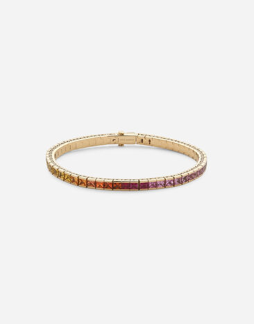 Dolce & Gabbana Tennis bracelet in yellow gold 18kt with multicolor sapphires Gold WBQA5GWMIX1