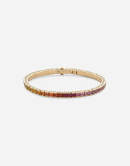 Dolce & Gabbana Tennis bracelet in yellow gold 18kt with multicolor sapphires White WBQD1GWPAVE