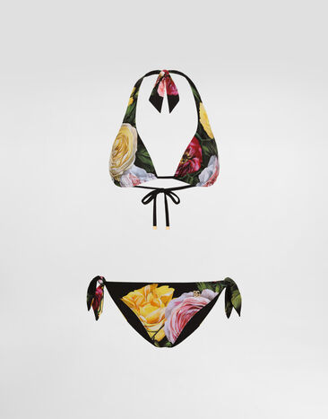 Dolce & Gabbana Rose and Peony-print padded triangle bikini Print O8A54JFSG9R