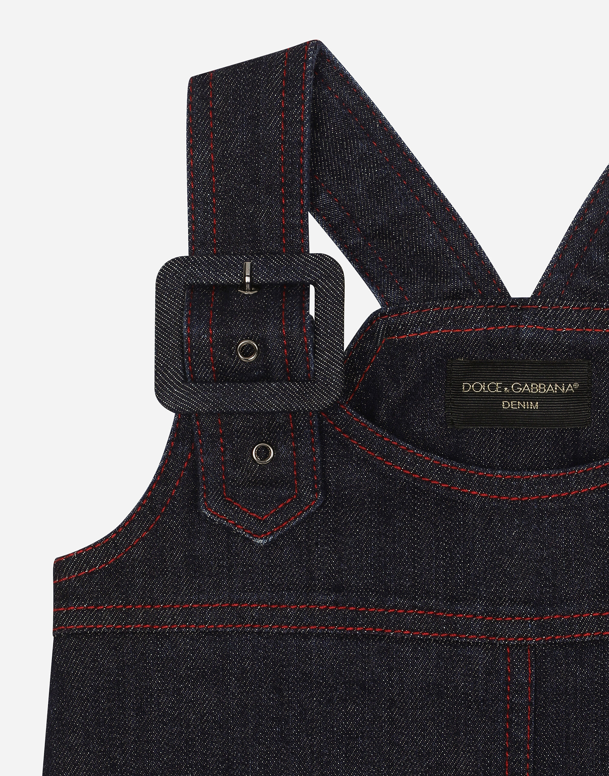 Denim dress with branded tag Dolce Gabbana