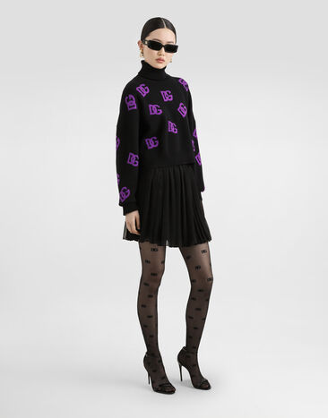 Dolce & Gabbana Pull à col roulé en laine Multicolore FXW04TJCVYX
