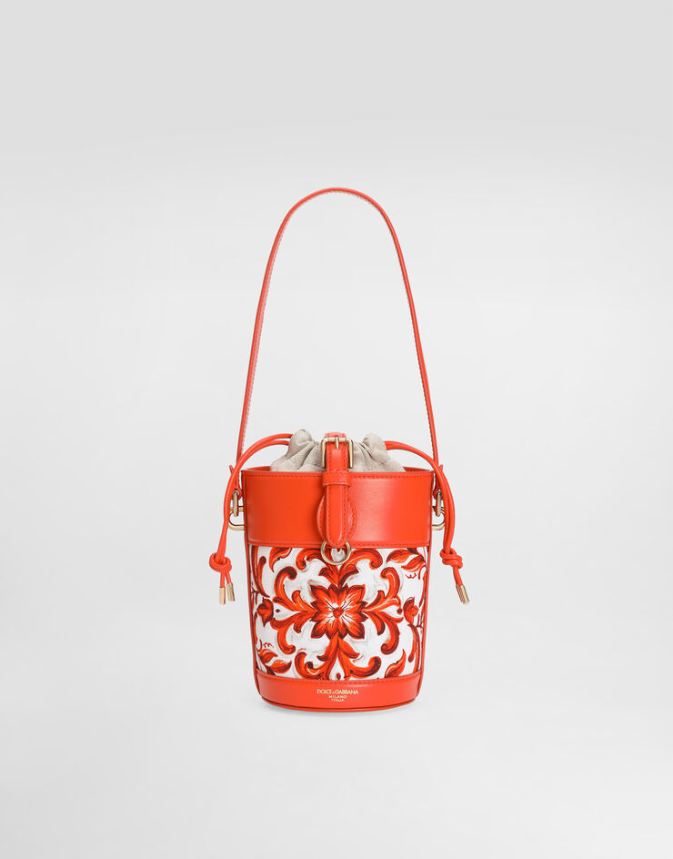 Dolce & Gabbana Majolica-print Capri canvas bucket bag Multicolor BB7816A0401
