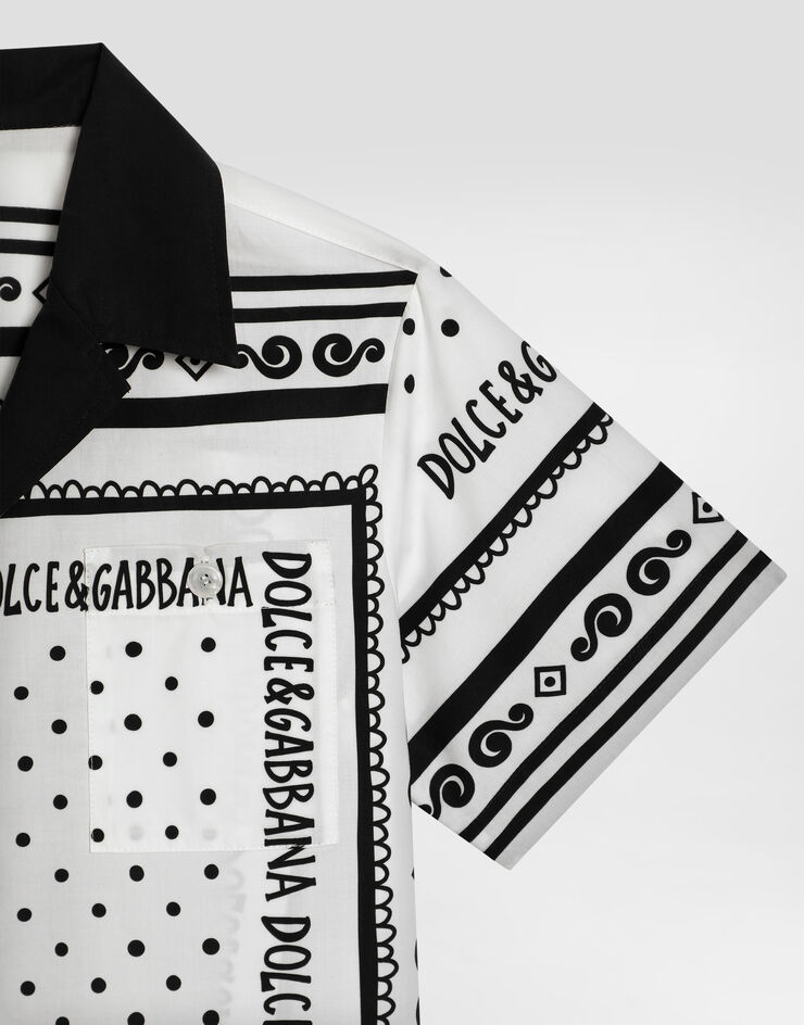Dolce & Gabbana Hemd aus Popeline mit Bandana-Print Drucken L44S10FI5KQ
