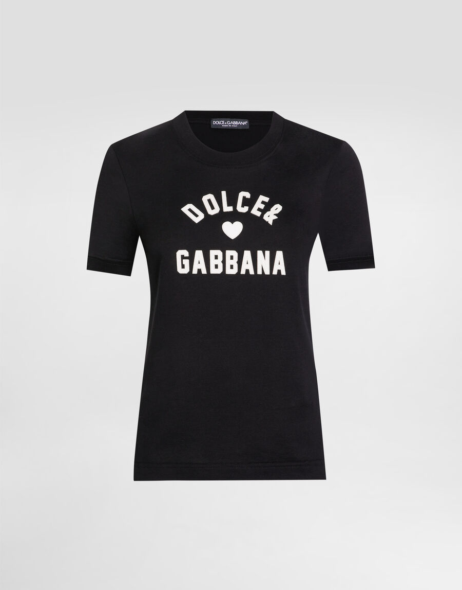 Jersey t-shirt with lettering patch