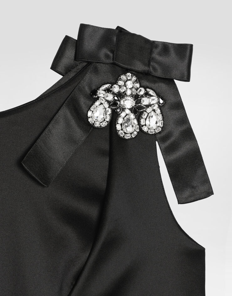 Dolce & Gabbana Kleid aus Stretchsatin Black F60FOZFURAD