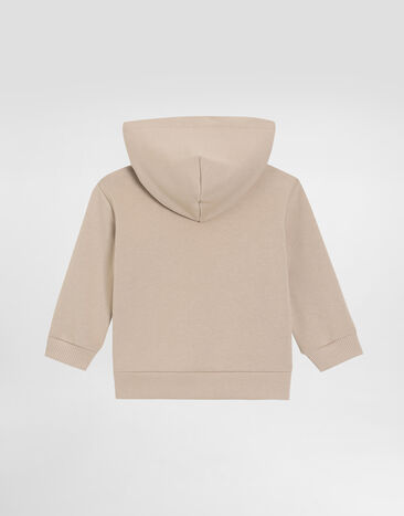 Dolce & Gabbana Embroidered hooded fleece Beige L1JWITG7PEQ
