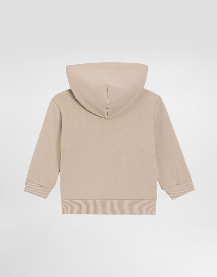 Dolce & Gabbana Embroidered hooded fleece Beige L1JWITG7PEQ